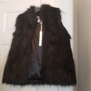 Black Faux Fur Vest